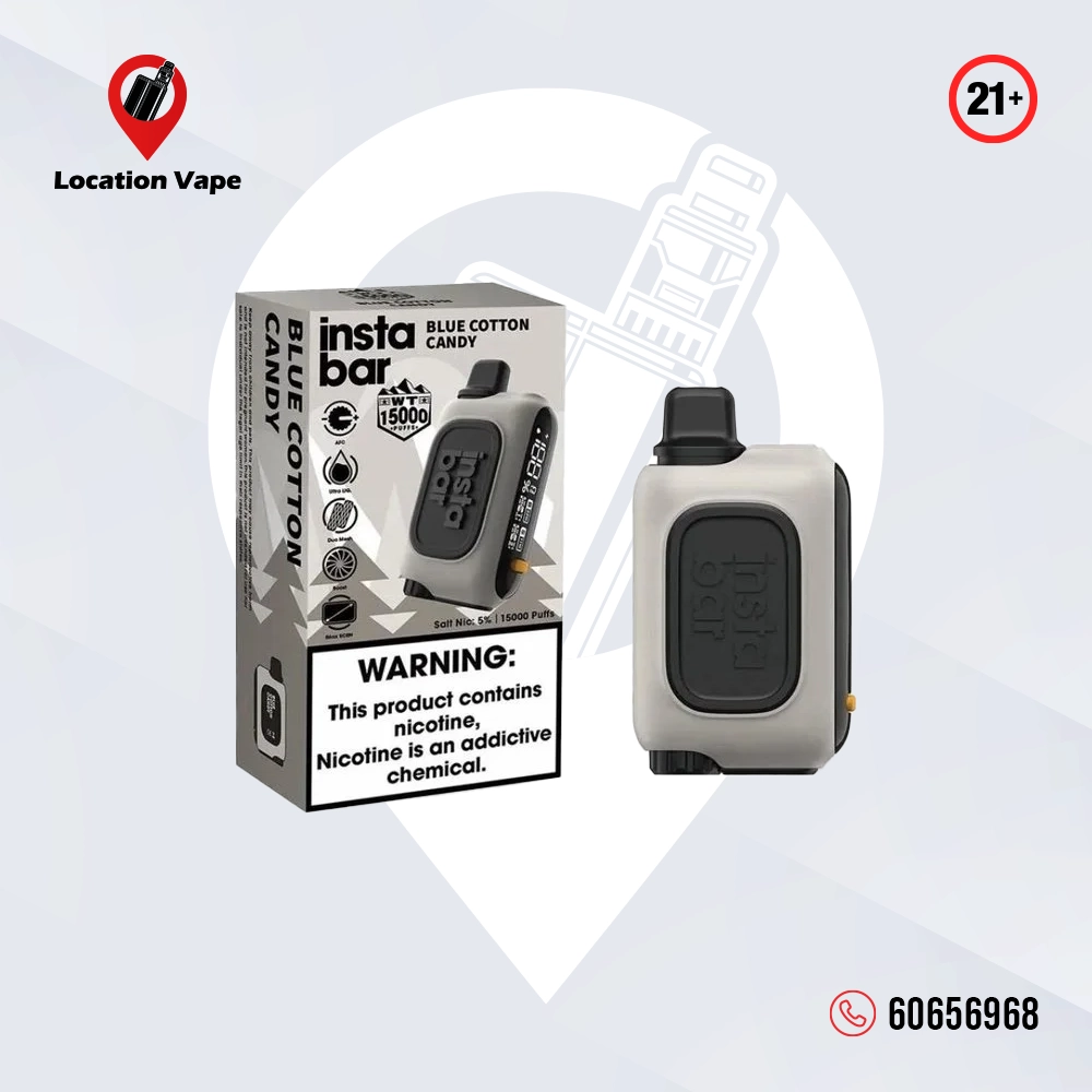 INSTA BAR WT DISPOSABLE BLUE COTTON CANDY 15000 PUFF