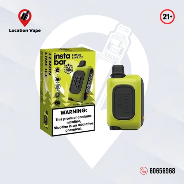 INSTA BAR WT DISPOSABLE LEMON LIME ICE 15000 PUFF