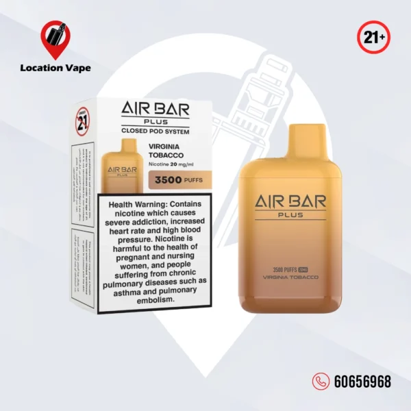 AIR BAR Plus Viginia Tobacco 3500 puffs 20mg